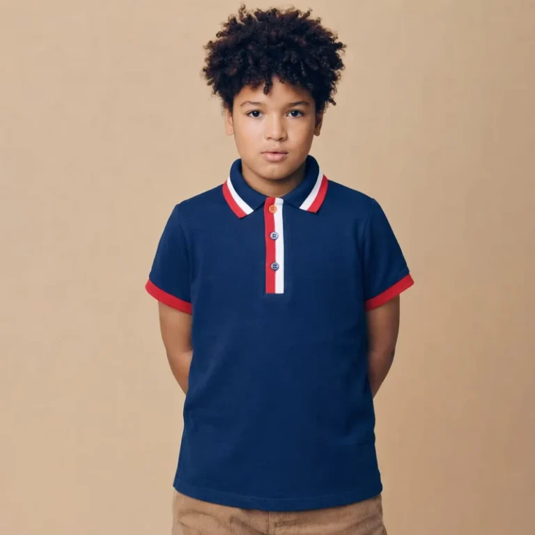 Custom-Kids-Polo-T-Shirt-Cotton-Spandex-Pique-Boys-Short-Sleeve-School-Uniform-Contrast-Collar-OEM-ODM-Children-Clothing