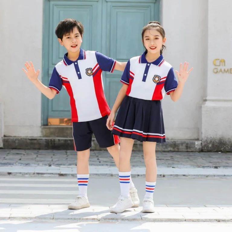 Custom-Kids-Primary-School-Uniforms-Design-Polo-Shirt-Colours-Boys-Girls-White-Shirt-Skirt-Dress-Pants-Uniform