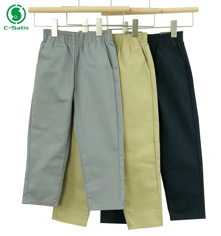 Custom-Kids-School-Uniform-Pants-Elastic-Waist-Trousers-for-Boys-Girls