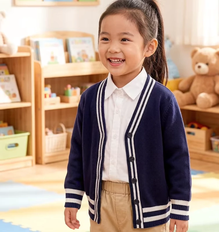 Custom-Kids-V-Neck-Striped-Cotton-POLY-Knitted-Cardigan-Sweater-Long-Sleeve-School-Uniform-Top-for-Children
