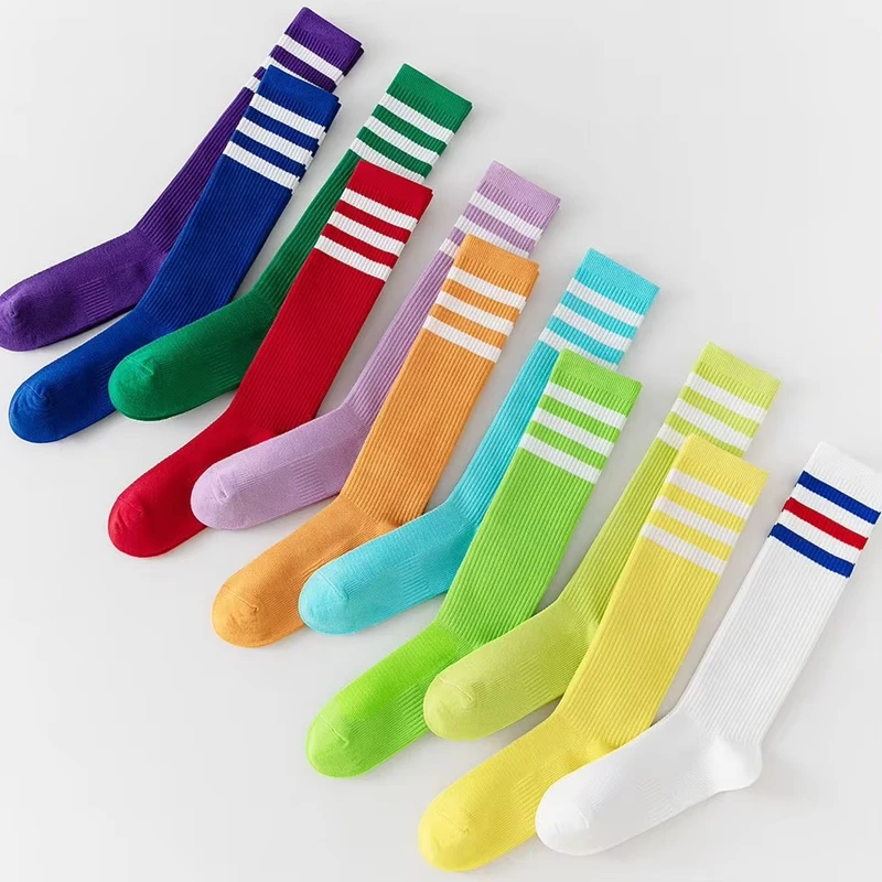 Custom-Knee-High-Striped-Athletic-Compression-Socks-for-Football-Soccer-Team-Cheerleading-Youth-School-Uniforms-Socks