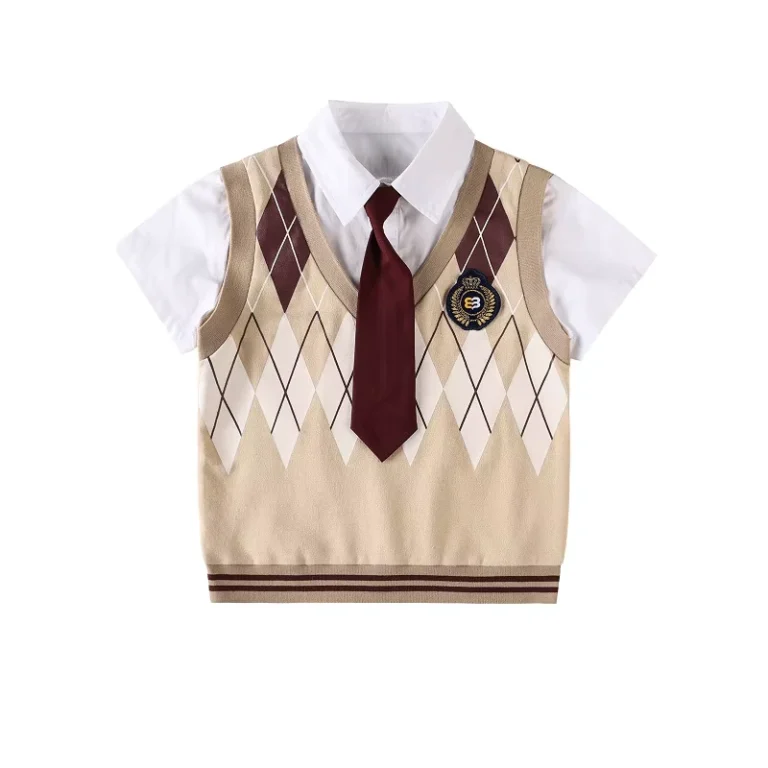 Custom-Knitted-Argyle-Sweater-Vest-for-Kids-Color-Block-Sleeveless-Waistcoat-High-End-School-Uniform