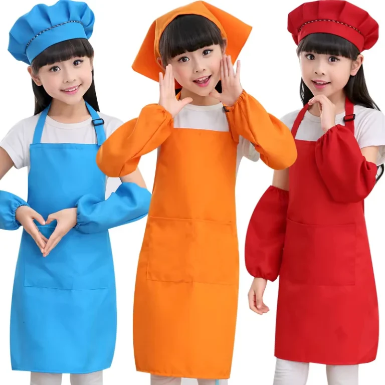Custom-LOGO-Childrens-Sleeveless-Bib-Apron-Soft-Sustainable-1-4-Pockets-for-Primary-Secondary-School-Cooking-Class