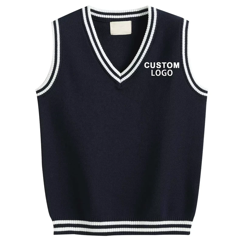 Custom-LOGO-Patterns-Boy-Girls-Sweater-Vest-Casual-V-Neck-Sweater-Primary-Kids-School-Uniform-for-Children-Pullover-Vest