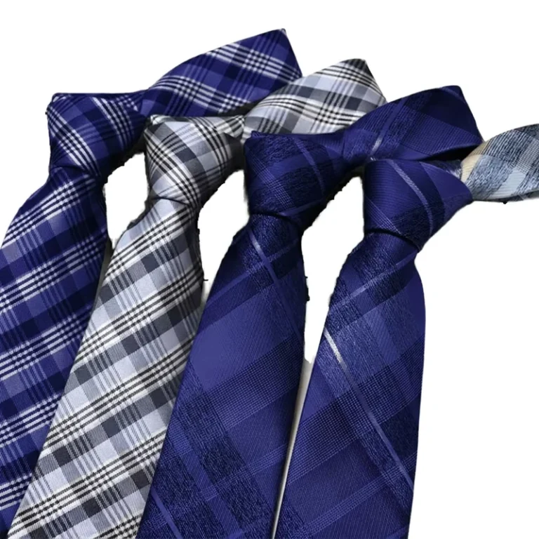 Custom-Logo-Blue-Black-Plaid-Tie-Classic-Woven-Jacquard-Necktie-for-Men-Corporate-Wedding-School-Use