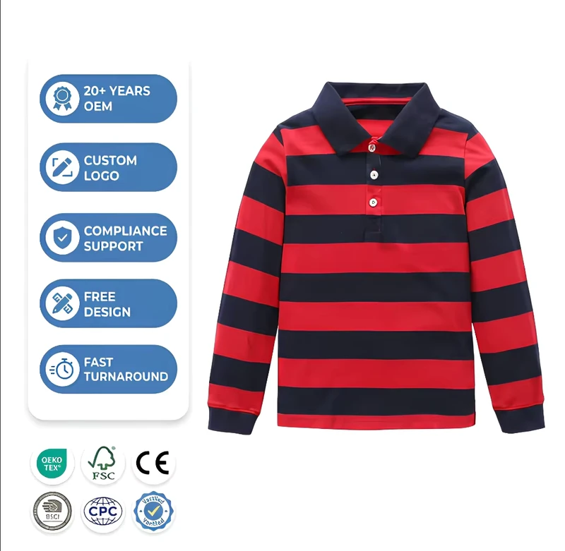 Custom-Logo-Boys-Striped-Polo-Shirt-Long-Sleeve-Rugby-Style-Cotton-Kids-Preppy-Top-Children-School-Uniform-OEM