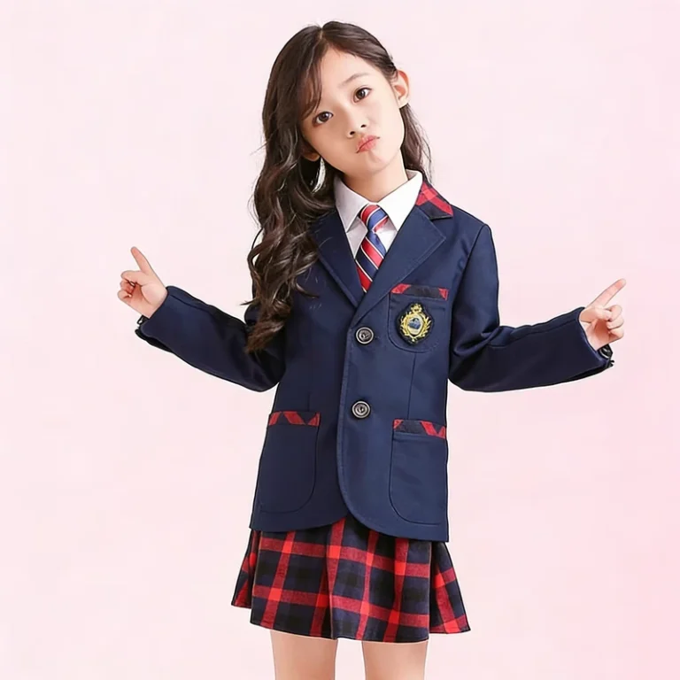Custom-Logo-Breathable-School-Uniform-Blazer-Set-Child-Skirt-Pants
