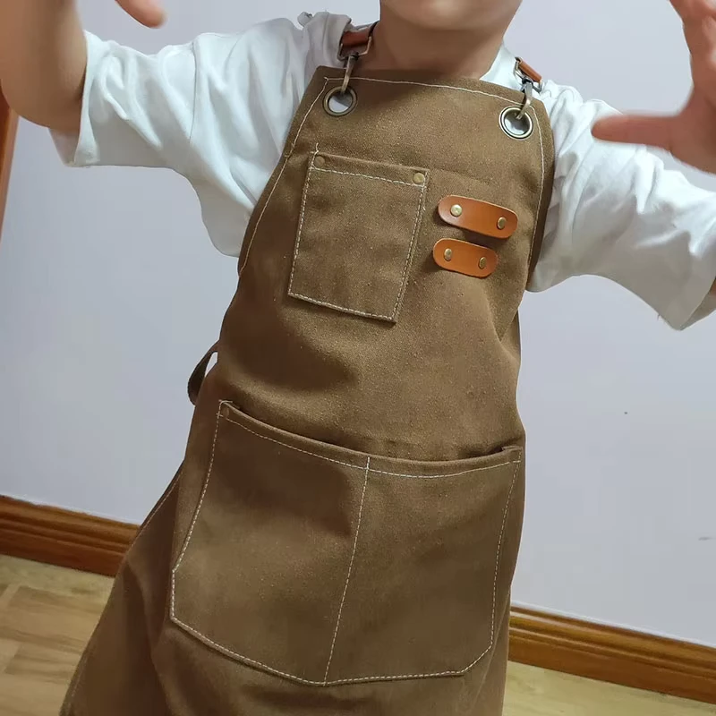 Custom-Logo-Children-Apron-Chef-Painting-Cooking-Child-Apron-Kids-Apron