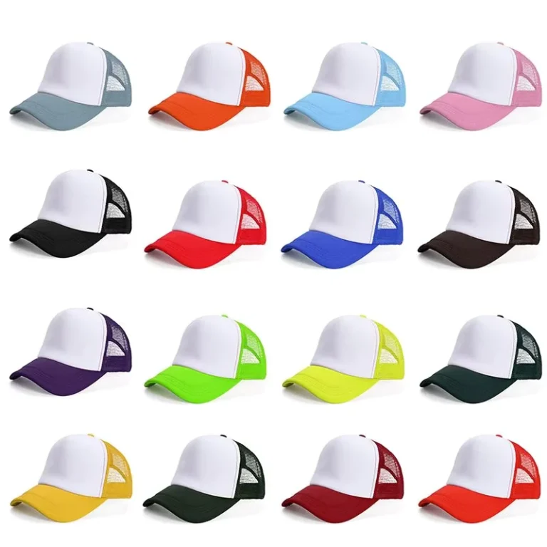 Custom-Logo-Color-Blank-Kids-Neon-Pink-Trucker-Hats-Mens-Trucker-Hats