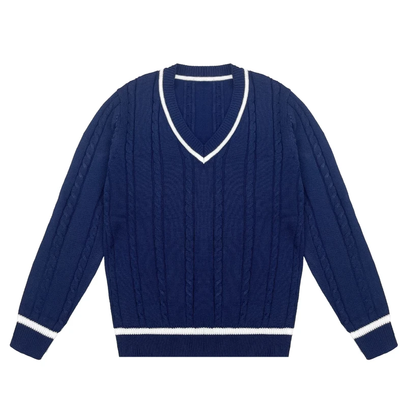 Custom-Logo-Design-OEM-ODM-100-Cotton-Knitted-Pullover-Sweater-Childrens-Long-Sleeve-Deep-V-neck-School-Uniform