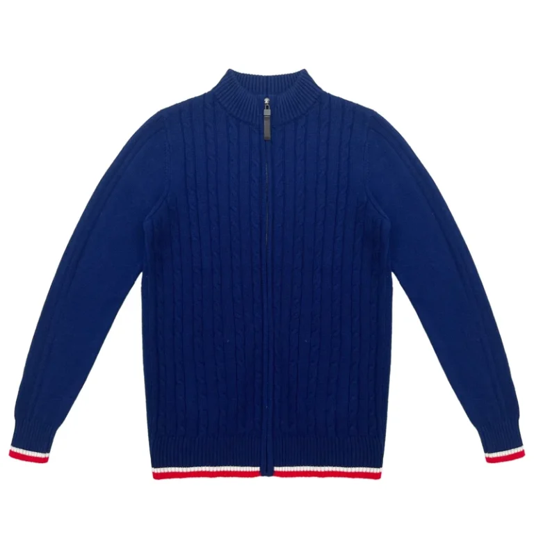 Custom-Logo-Design-OEM-ODM-Unisex-Kids-Long-Sleeve-Turtleneck-Cable-100-Cotton-Knit-Primary-School-Uniform-Cardigan-Sweater
