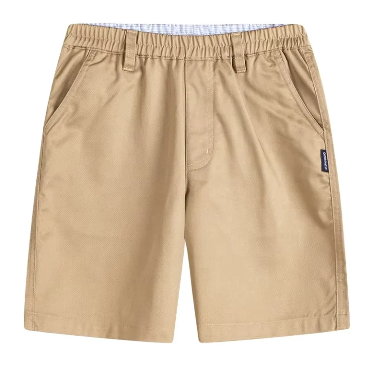 Custom-Logo-Durable-Seamless-School-Uniform-Cotton-Short-Kids-Khaki-Pants-With-Pockets