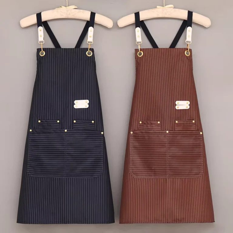 Custom-Logo-Fashionable-Water-Resistant-Non-Woven-Restaurant-Overalls-Sleeveless-Apron-1-4-Pockets-Polyester-Personalised-Staff