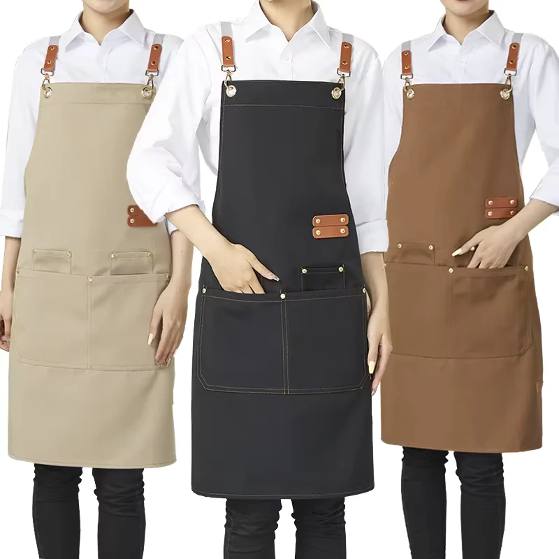 Custom-Logo-Heat-Transfer-Printed-Denim-Polyester-Cotton-Chef-Waiter-Unisex-Uniform-Apron-for-Restaurant-Bar-Use