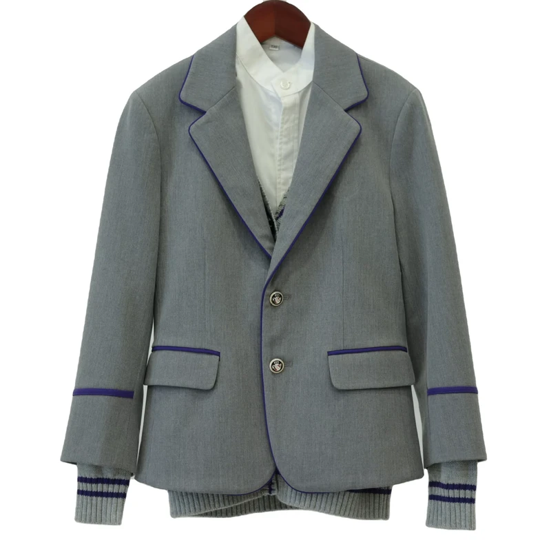 Custom-Logo-High-School-Girls-School-Uniform-Blazer-UK-Style-Grey-School-Blazer