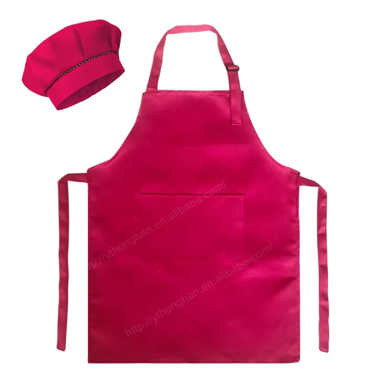Custom-Logo-Kids-Apron-and-Chef-Hat-Painting-Kitchen-Kids-Apron-Set