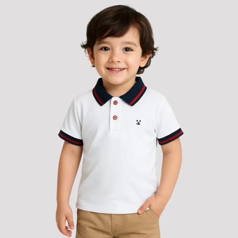 Custom-Logo-Kids-Boys-Polo-Shirt-Short-Sleeve-100-Cotton-School-Uniform-Style-Collared-Tops-Contrast-Trim-Summer-Casual-Wear