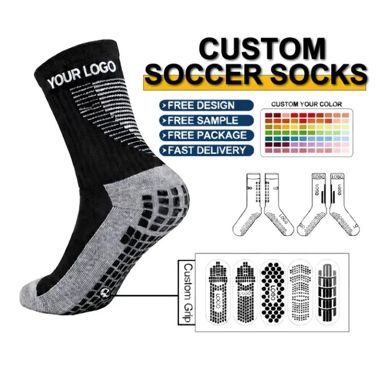 Custom-Logo-Non-Slip-Breathable-Sports-Black-Crew-Football-Grip-Soccer-Socks-for-Men-Training