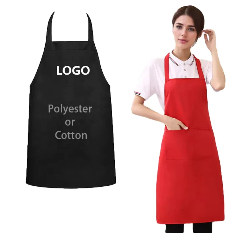Custom-Logo-Pink-Kitchen-Bib-Sleeveless-Apron-Durable-Water-Resistant-Polypropylene-Reusable-Fashionable-Eco-Friendly-for-Kids
