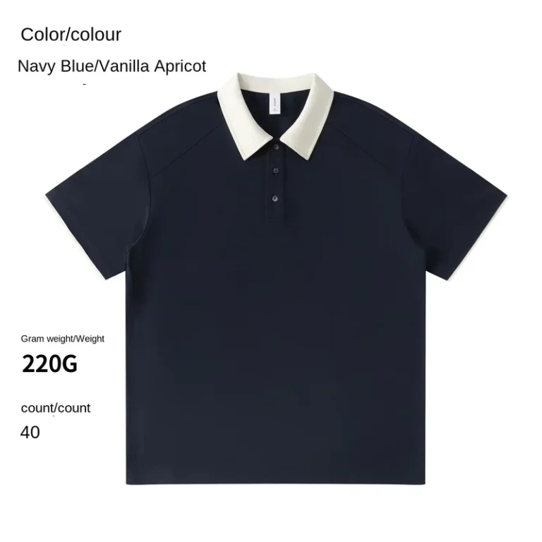 Custom-Logo-Polo-Shirt-Men-Women-40S-Cotton-Raglan-Sleeve-Loose-Fit-Breathable-Student-Group-Uniform-Bulk-OEM