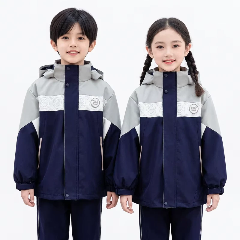 Custom-Logo-Primary-Middle-School-Uniform-3-Pieces-Set-Windproof-Navy-Blue-and-Grey-Winter-Tracksuit-for-Boys-and-Girls