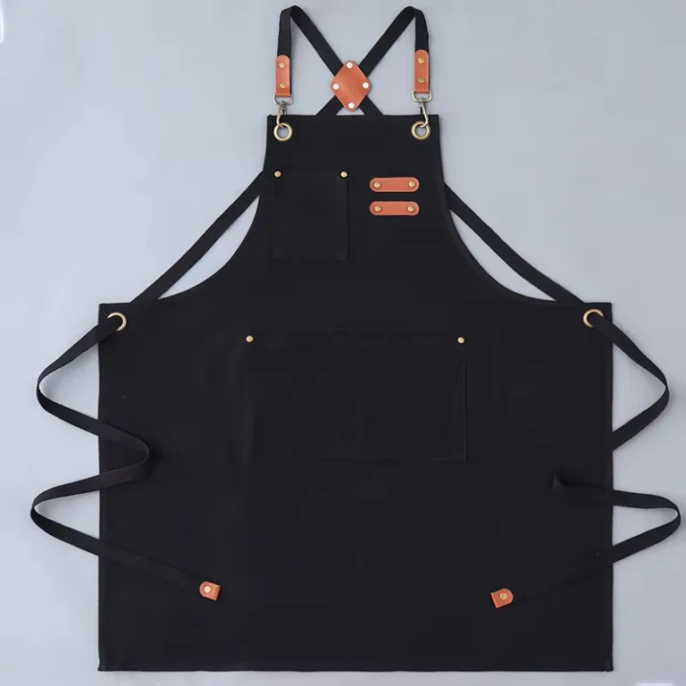 Custom-Logo-Restaurant-Bar-Shop-Cafes-Cleaning-Chef-Adult-Thickened-Wear-Resistant-Polyester-Cotton-Apron-With-Pocket