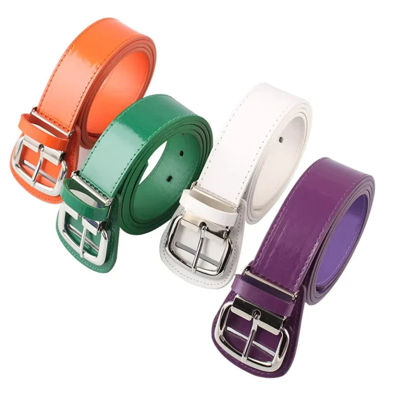 Custom-Logo-Shiny-PU-Leather-Athletic-Baseball-Belt-Adjustable-for-Youth-and-Adult-Casual-Golf-Softball-Belts