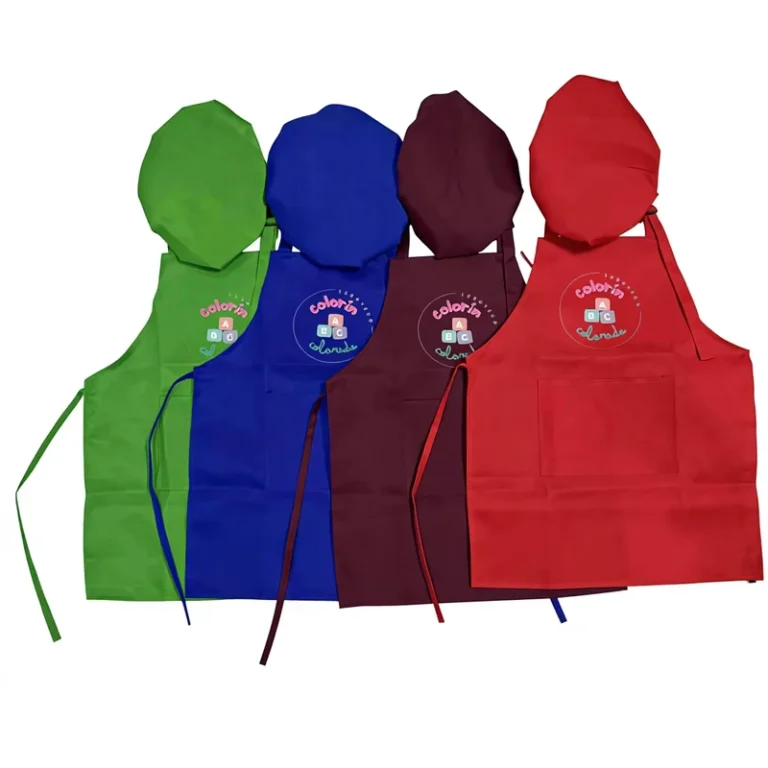 Custom-Logo-Sleeveless-Polyester-School-Uniform-Bib-Apron-and-Chef-Hat-for-Kids-Washable-Reusable-for-Painting