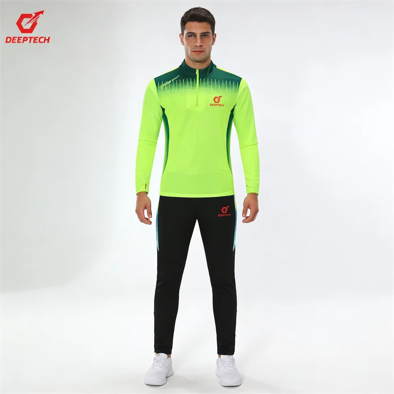 Custom-Logo-Sports-Men-Sweatshirt-Football-Jerseys-Smyl-Jogging-Top-Jackets-Half-Soccer-Training-Tracksuit-Pants-100-Polyester