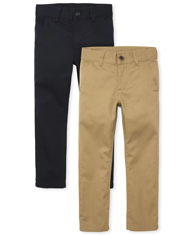 Custom-Logo-Super-Soft-Seamless-School-Uniform-Cotton-Kids-BlackKhaki-Pants-for-School-Uniforms
