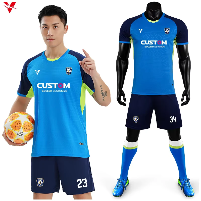 Custom-Logo-Team-Shirt-Football-Uniform-Personalized-Football-Tracksuit-Training-Breathable-Mens-Soccer-Jersey-Team-Wear-M3209