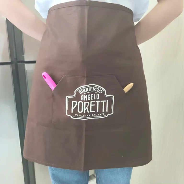 Custom-Logo-Uniform-Restaurant-Waitress-Waiter-Cotton-Apron-Disposable-Kitchen-Half-Waist-Apron-One-Pocket