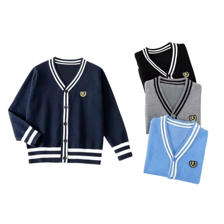 Custom-Logo-Unisex-Kids-Button-Knitted-Sweaters-Childrens-Acrylic-Cotton-Spandex-International-School-Uniform-Tops