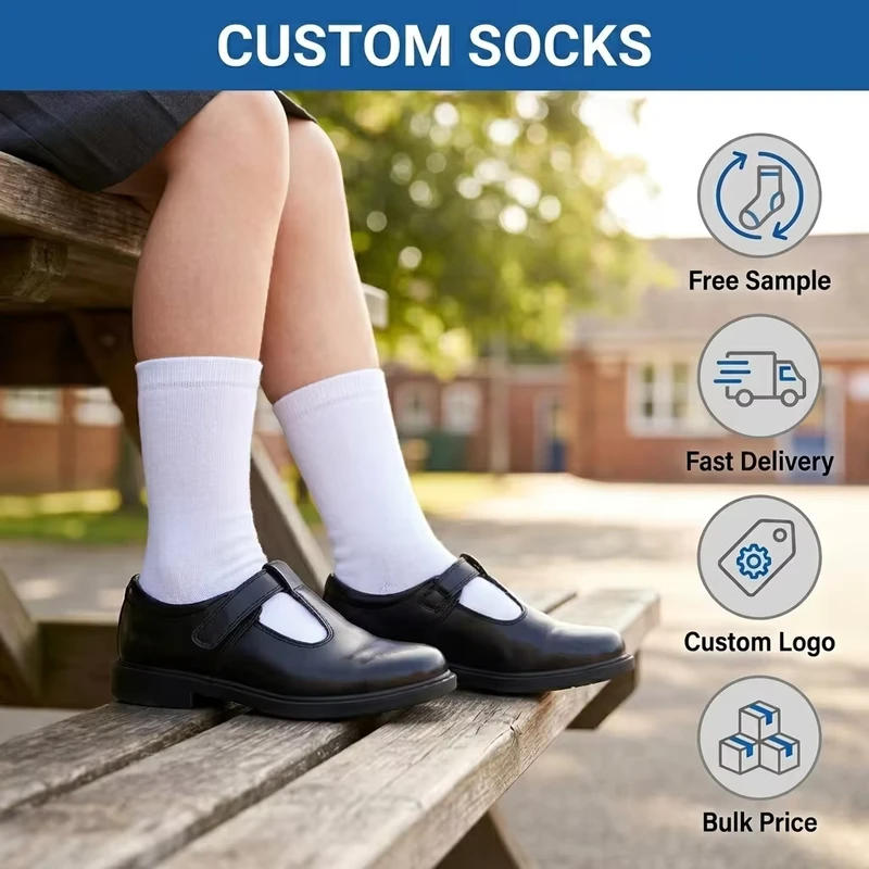 Custom-Logo-White-Crew-Socks-for-School-Kids-Durable-Breathable-Cotton-School-Uniform-Socks-for-Boys-Girls