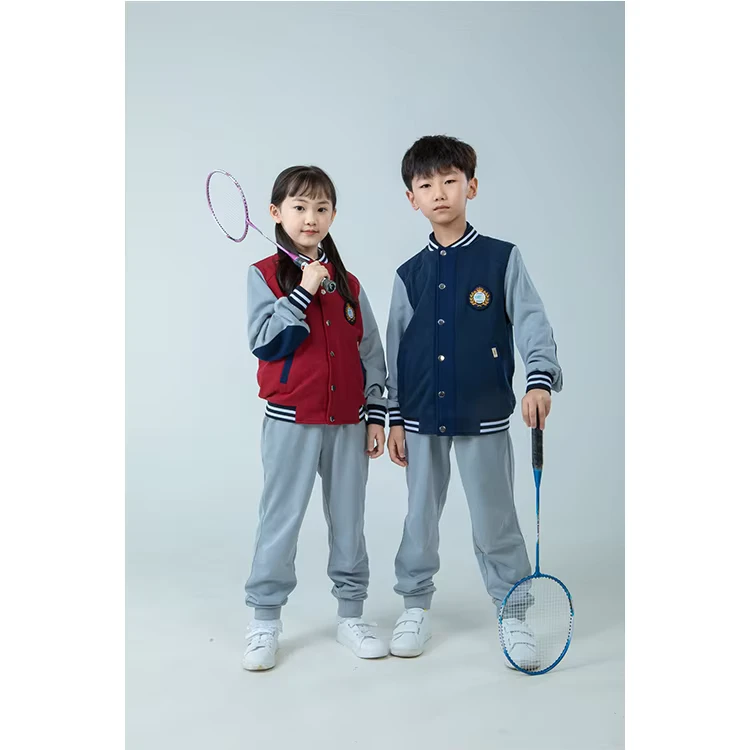 Custom-Made-Spring-Autumn-Primary-School-Uniform-Children-Cotton-Sportswear-Jacket-and-Pant-Tracksuit