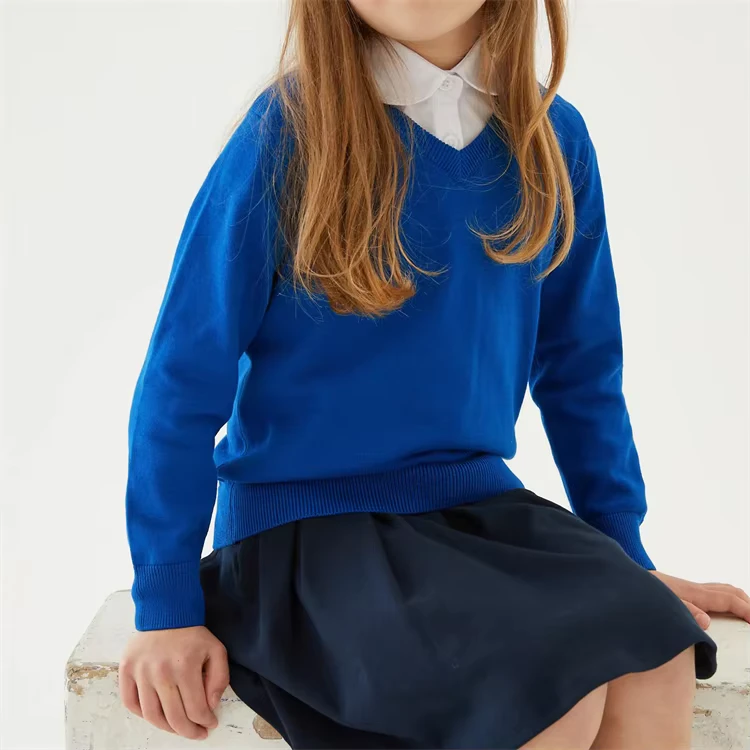 Custom-Make-Knit-School-Uniforms-Kids-School-Uniform-Blue-Flat-Knitting-Machine-Sweater