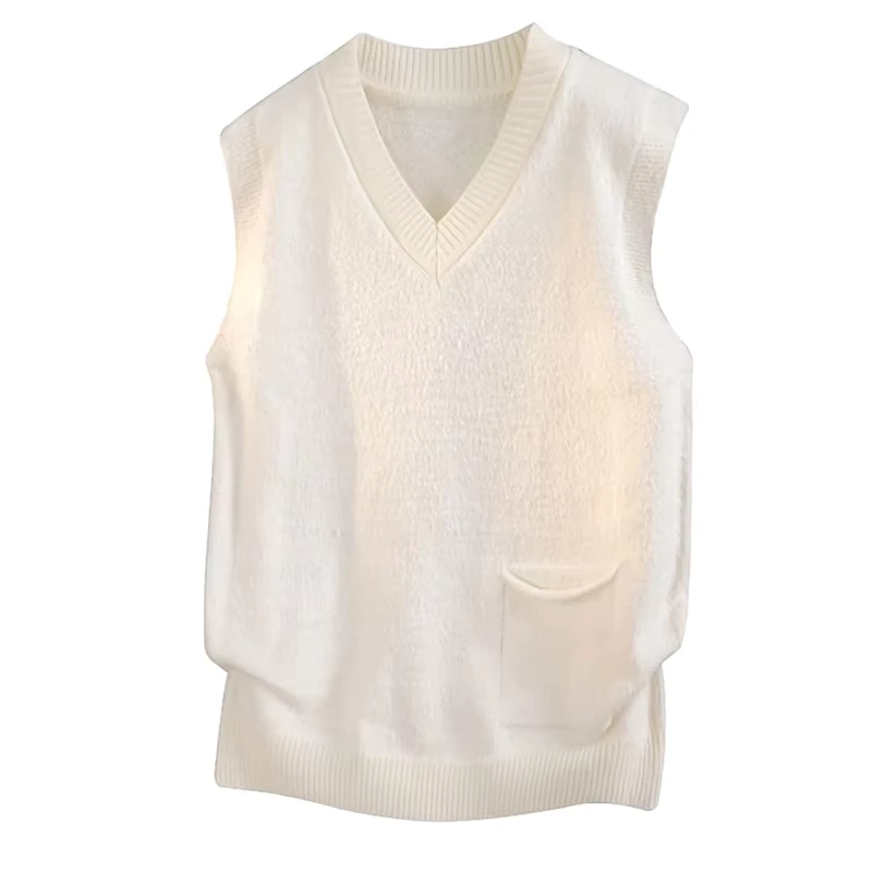 Custom-Men-V-Neck-Winter-Vest-Sweater-100-Cotton-Sleeveless-Front-Pocket-Knitted-Knitwear-Logo-Color-School-Uniform-OEM