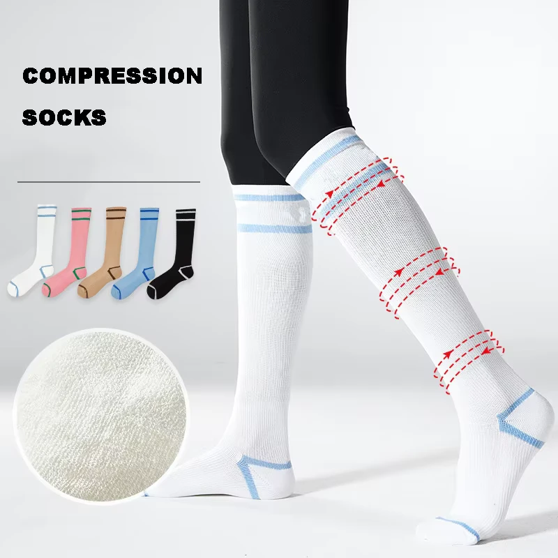 Custom-Men-Women-Knee-High-20-30mmhg-Cycling-Athletic-Nurse-Sport-Running-Socks-Compression