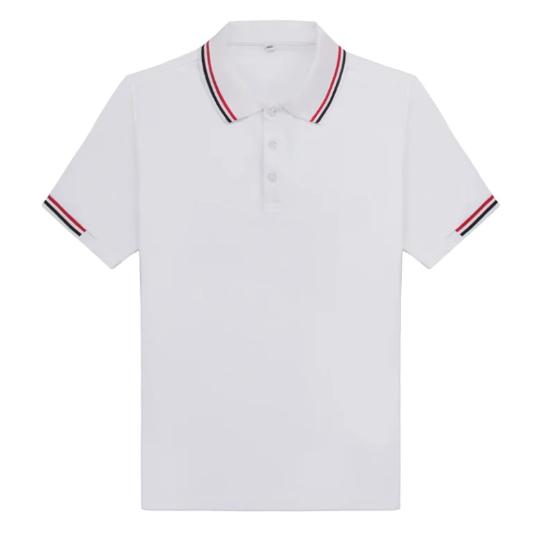 Custom-Mens-Polo-Shirts-School-Uniform-with-Embroidered-Logo-Plaid-Pattern-Knitted-Fabric-White-Color