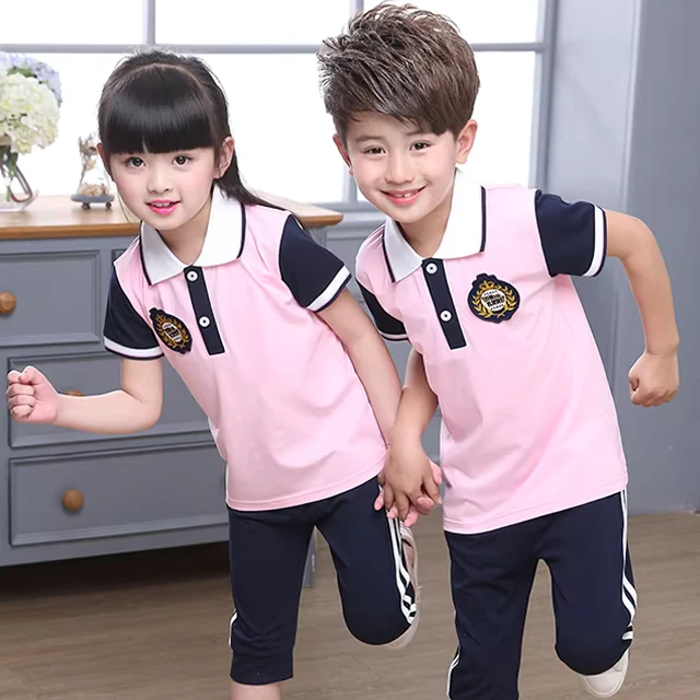 Custom-Modern-Beautiful-Khaki-Grey-Blue-Green-High-Middle-Primary-Kindergarten-School-Uniform-Polo-for-Kids-Boys