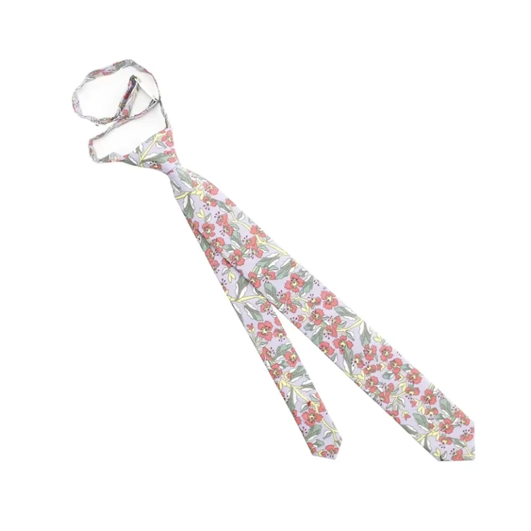 Custom-Necktie-Floral-Simple-Convenient-Pre-tied-Hook-Loop-Handmade-Cotton-Print-Skinny-Red-Green-Lilac-Boy-Kids-Neck-Tie