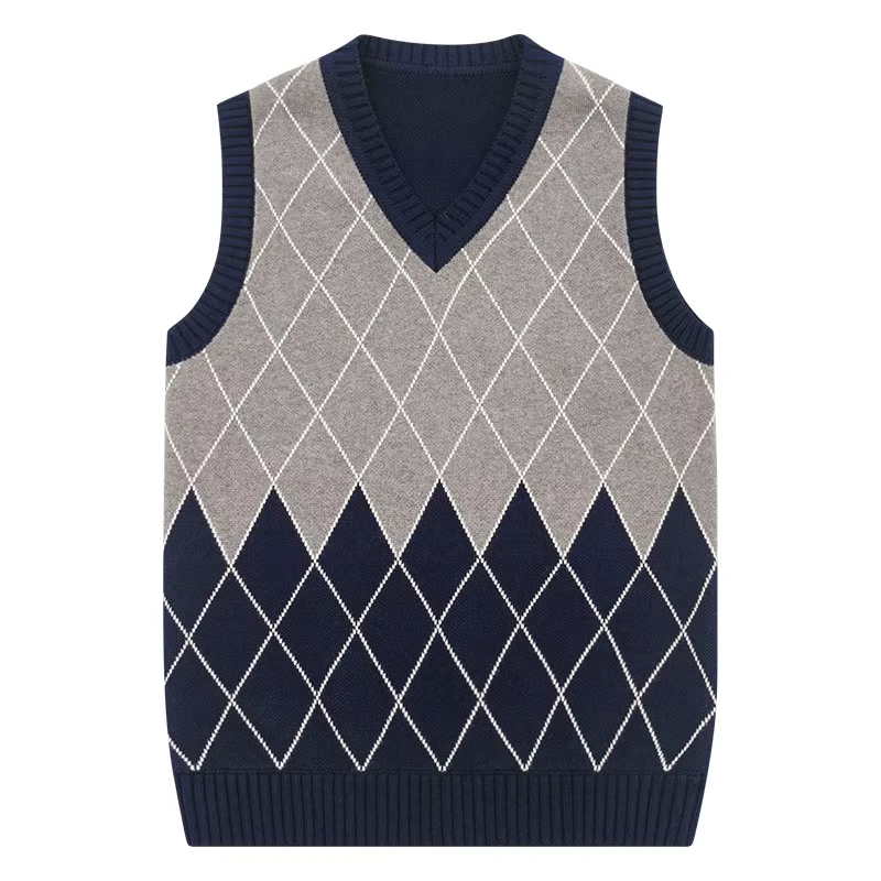 Custom-New-Model-School-Uniform-Sweater-Vest-for-Boys-and-Girls-Check-Pattern-Design-for-Middle-School-Age-Children