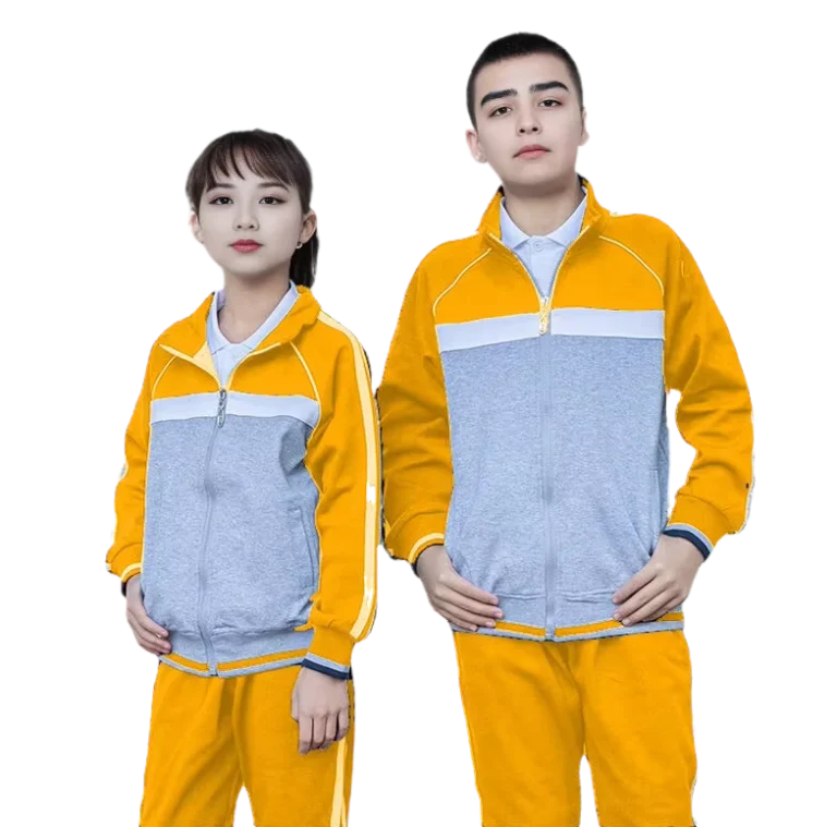 Custom-Orange-Polo-Tracksuit-Set-Stylish-and-Comfortable-Sportswear-for-Kids-Teens-Logo-Customization-Available-MOQ-100-Sets
