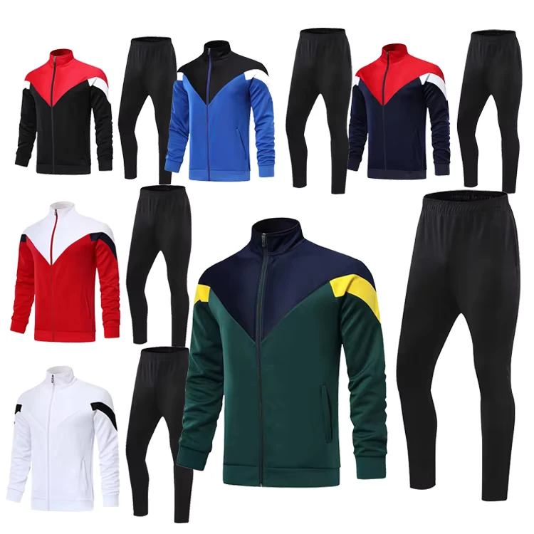 Custom-Plain-Patchwork-Sportswear-Football-Training-Suit-Boys-Girls-Polyester-Streetwear-Trendy-School-Soccer-Team-Tracksuit
