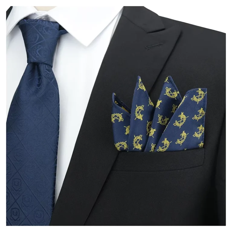 Custom-Pocket-Squares-Navy-Blue-Neck-Ties-Tone-on-Tone-Tie-and-Handkerchief-for-Business-Professional
