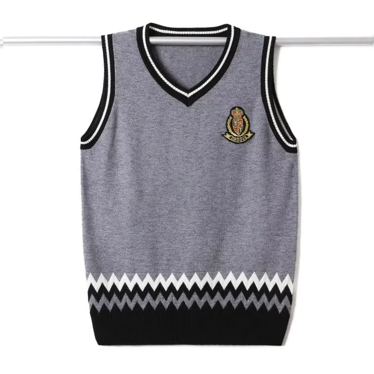 Custom-Primary-School-Sweater-Jumper-High-School-Long-Sleeve-V-neck-Knitted-Sweater-School-Uniforms-College-Knit-Vest