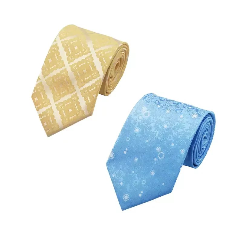 Custom-Printed-Tie-Yellow-Blue-Mens-Ties-Silk-Tie-School-Uniform-Necktie