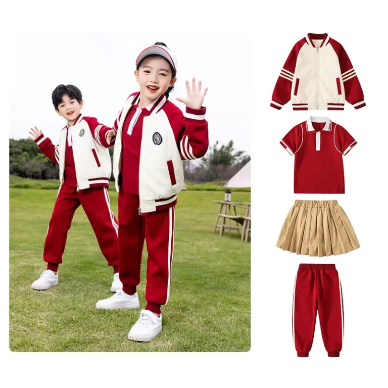 Custom-Red-Jacket-School-Uniform-Sportswear-Spring-and-Autumn-Clothes-Kindergarten-Uniforms-for-Primary-School