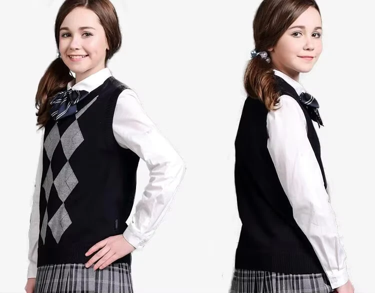 Custom-School-Students-Knitting-V-neck-Collar-Sleeveless-Sweater-Vests