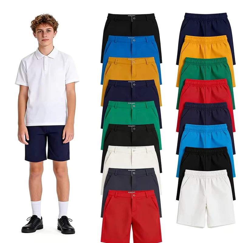 Custom-School-Uniform-Boys-Casual-Trousers-and-Shorts-for-Primary-Students-and-Secondary-Students-Childrens-Boy-Shorts